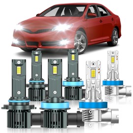 ZSTOPCL Compatible with Toyota Camry 2007-2014 Fog Bulbs, High&Low Beam Fog Light Bulbs Combo, 800% Super Bright 6000K Cool White, Plug and Play, Pack of 6