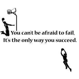 SUPERDANT Basketball Wall Sticker Inspirational Quotes Wall Stickers Can'T Be Afraid Vinyl Wall Sticker for Bedroom Living Room Home Decoration Basketball Player Gifts
