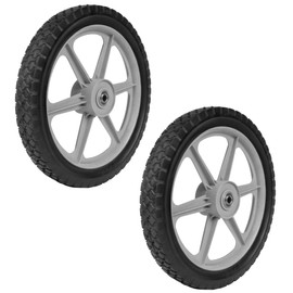 VIRTIONZ 335110B Spoked Plastic Wheel, 14" x 1.75", Black Pack of 2