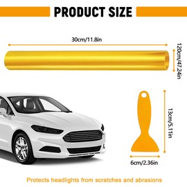 Car Headlight Tint Film,Waterproof Tail Light Tint(Yellow)