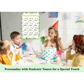 WhatSign Classroom Birthday Chart - Boho Style Happy Birthday Poster Birthday Calendar Wall for Reusable Classroom Chart Laminated Bulletin Board Decorations Back to School Supplies