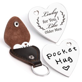 Qunrwe Funny Gift,Pocket Hug Token & Leather Keychain,Valentine's Day Christmas Birthday Gifts for Him Family Friends Loved One