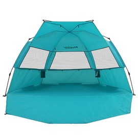 Alvantor Beach Tent Super Bluecoast Beach Umbrella Outdoor Sun Shelter Cabana Automatic Pop Up UPF 50+ Sun Shade Portable Camping Hiking Canopy Easy Setup Windproof - Style: Teal