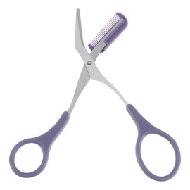 VOCOSTE Eyebrow Trimmer Scissors, Eyebrow Scissors with Comb, Stainless Steel Eyebrow Comb Scissors, Eyebrow Trimmer for Beginners and Women, for Trimming and Shaping Eyebrows, Purple