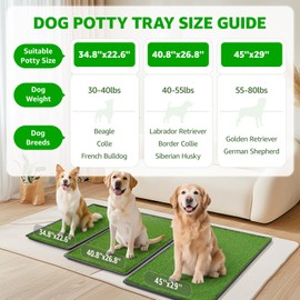 Dog Grass Pad with Tray, 45”×29” Large Dog Litter Boxes with Artificial Grass, Reusable Washable Pee Pads for Dogs, Indoor Outdoor Pet Toilet Puppy Training Potty for Balcony