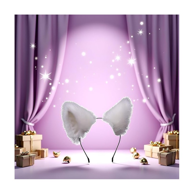 [Qintreesify] Cute Cat Ear Headband Long Fur Fox Ear Cosplay