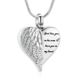 Cremation Heart Urn Necklace Ashes Jewelry for Women Men Keepsake Pendant Memorial Locket Ash Holder