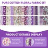 Sewing Patchwork Fabric, 40-Piece Colourful Cotton Fabric Set, Floral Cotton