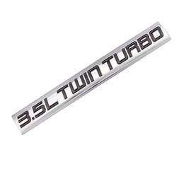 2-Piece 3.5L Twin Turbo Emblem Badge Metal Decal Fender Trunk Badge Fit for Trunk Hood Door