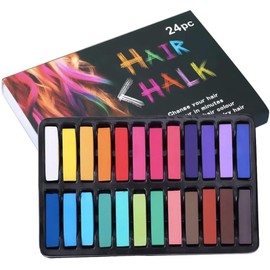 Hair Chalk, 24 Colors Set Non-Toxic Temporary Hair Color Chalk Dye Soft Pastels for Women and Girls Hair