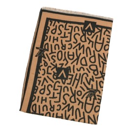 JERLA Cashmere Feel Scarf winter warm large soft Shawl wrap Scarf for women (Letter khaki)