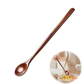 Wooden Spoons for Cooking, 10.8in Long Handle Mixing Tasting Spoons, Heat Resistant Wooden Spoons Cooking Utensils, Non Stick Friendly Kitchen Essential