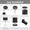 KYOTECH Set of 2 Surface-Mounted Spotlights, Black, Swivelling Surface-Mounted Spotlight