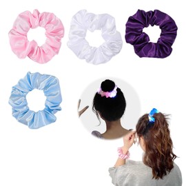 Coollooda Luminous Scrunchie LED Scrunchie (Set of 4) LED Luminous Scrunchie Hair Elastic Hair Elastic Hair Accessory for School Commutes to School Commute to Work Birthday Party Party Ladies Adults