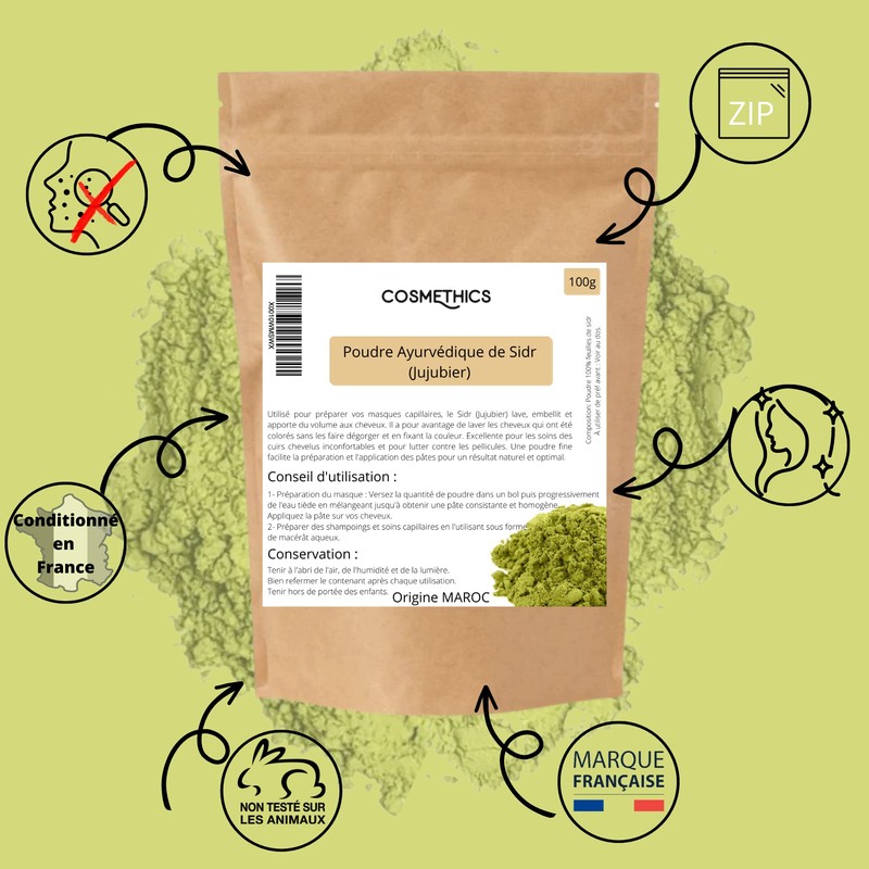 Ayurveda Powder by Sidr (Jujube) 100 g Cosm'Ethics® 100% Natural
