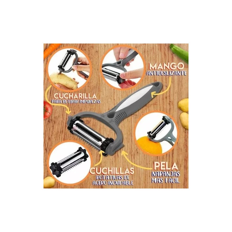 Total Supplier Pelador Rallador Rebanador Frutas Y Verduras 3 En