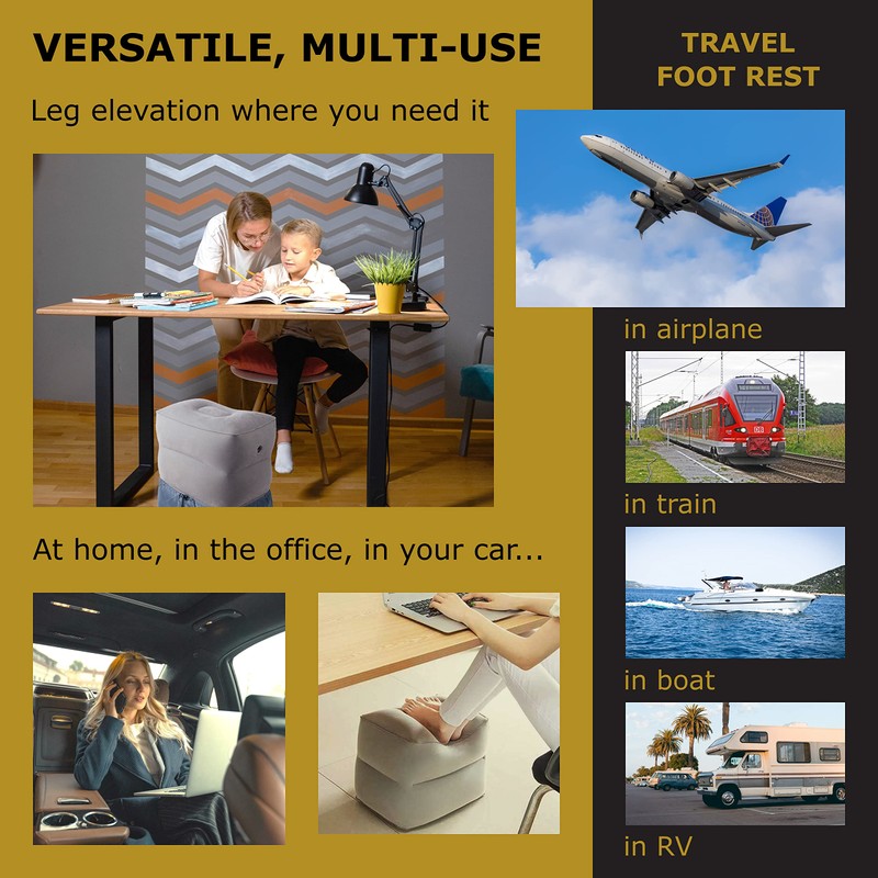 Inflatable Foot Rest for Airplane Travel – Easy to Use