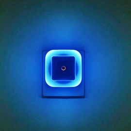 Elsent [Pack of 2] Soft Blue Night Lights, Plug Into LED Wall Lights with Light Sensor (Blue Cover Design)