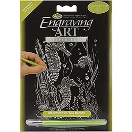 Royal Brush SILMIN-101 Mini Silver Foil Engraving Art Kit, 5 by 7-Inch, Sea Horses