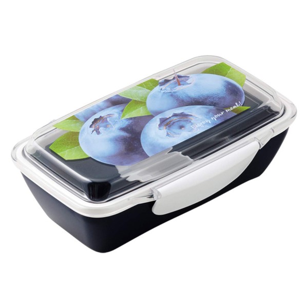 Komori Resin Lunch Box, Fresco, Separate Lunch Box, Blueberry, 16.9