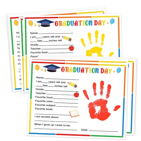 scodilo Kindergarten Graduation Handprint Keepsake, 10 Funny Graduation Card for