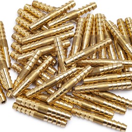 LTWFITTING Brass Barb Splicer Mender 3/16-Inch Hose ID Fitting Air Water Fuel Boat(Pack of 10)