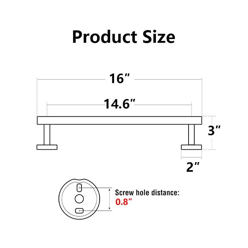TocTen Bath Towel Bar - Thicken SUS304 Stainless Steel Bathroom