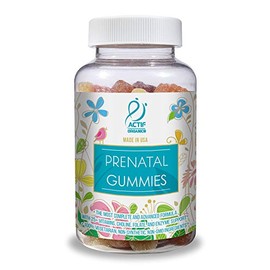 Actif Prenatal Gummies with 25+ Organic Vitamins and Organic Herbal Blend - Non-GMO, 100% Vegetarian, 90 Count, Made in USA