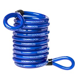 DocksLocks Weatherproof Coiled Security Cable (5ft to 25ft Lengths) with Reinforced Looped Ends, Anti-Theft Protection for Kayaks, Bikes, Paddleboards, Outdoor Equipment, Bicycles and More 20ft