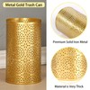 Wenbery Gold Trash Can for Bathroom, Metal Garbage Can for