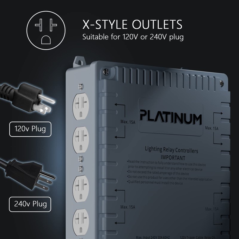 Platinum Horticulture Lighting Relay Controller 8000W 8-Light HID Master Relay