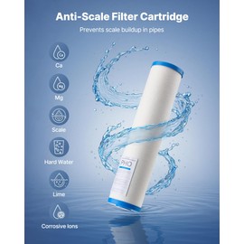 VEVOR Whole House Water Filter Replacement Cartridge, 4.5" x 20" Polyphosphate Scale Inhibitor Filter for Whole Home Water Filtration System, Reduce Chlorine, Taste, Odor, Prevent Corrosion