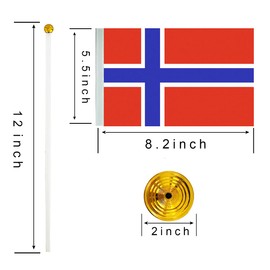 WXTWK 12 Pack Norway Flag Norwegian Desk Flag Small Mini Norwegian Table Flags With Stand Base,Home Office Festival Events Celebration Decorations