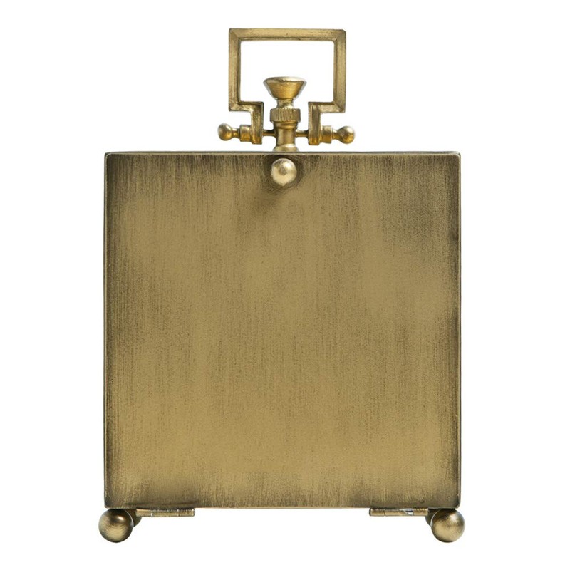 NIKKY HOME Small Gold Table Clock, Silent Non-Ticking Classic Battery
