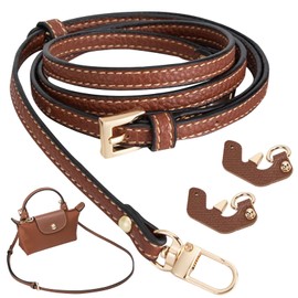 Bag Straps for Longchamp Mini Bag Strap Handbags Adjustable Leather Straps for Bags Women Adult Shoulder Strap Handbag Bag Strap Crossbody Gold Leather Replacement Leather Bag Tote Handbag Straps -GW