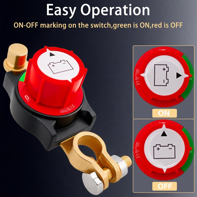 2025 New Top Post Battery Disconnect Switch,12-48V Car Battery Kill
