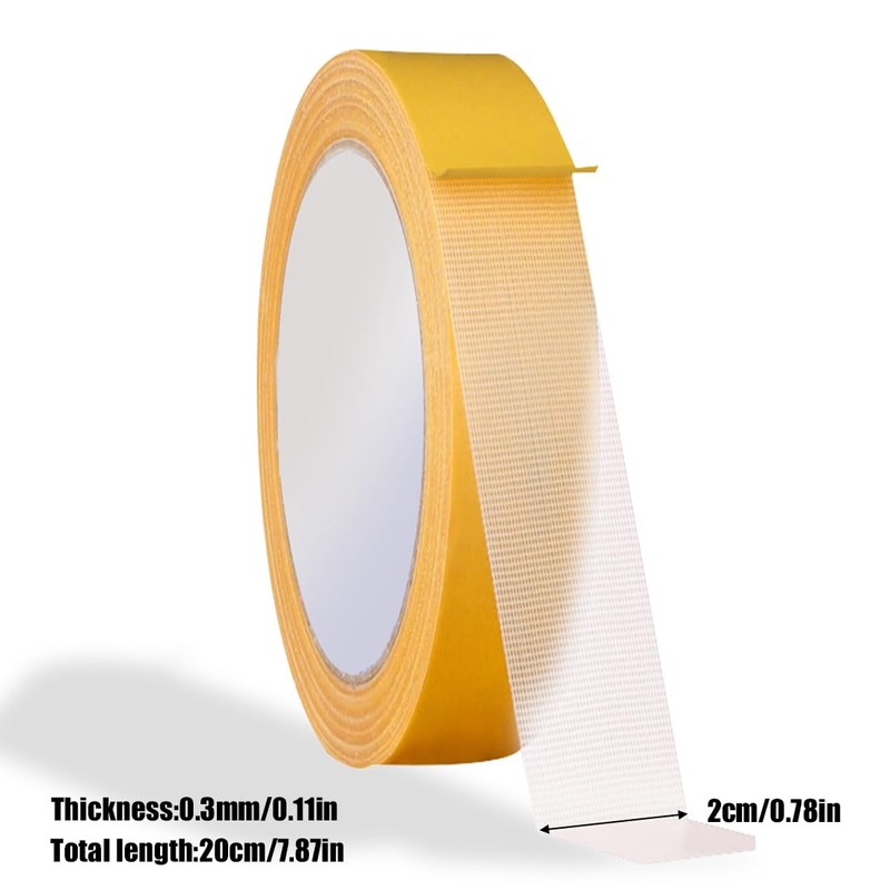 2 Rolls Clear Strong Carpet Tape 2cm x 10m Removable