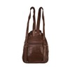GENUINE LAMBSKIN PATCHWORK BACKPACK - HANDBAG - BROWN COLOR -
