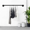Fobule 48” Wall Mounted Clothes Rack, Industrial Pipe Black Iron