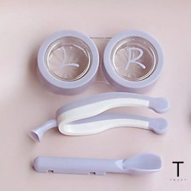 렌즈 흡착봉 집게 렌즈 케이스 콘택트 원데이 용품 빼기 [1-퍼플] Lens Suction Stick Tweezers Lens Case Contact Daily Use Removal [1-Purple]