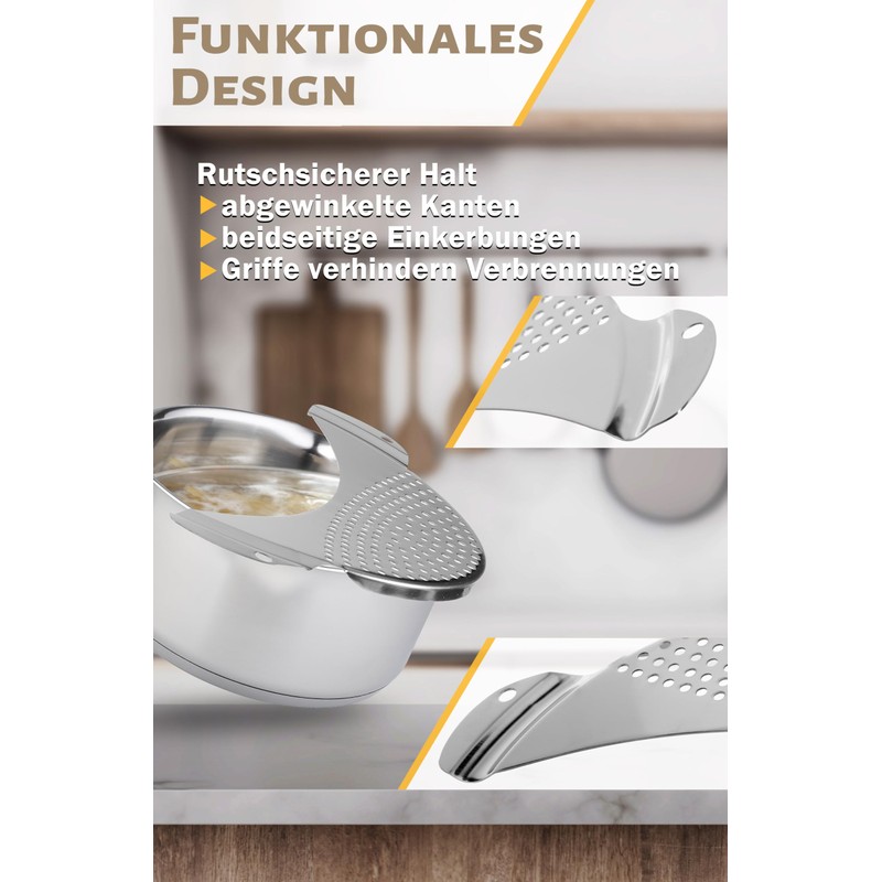 Menz Pasta Strainer Diameter 26 cm Stainless Steel Extra Flat