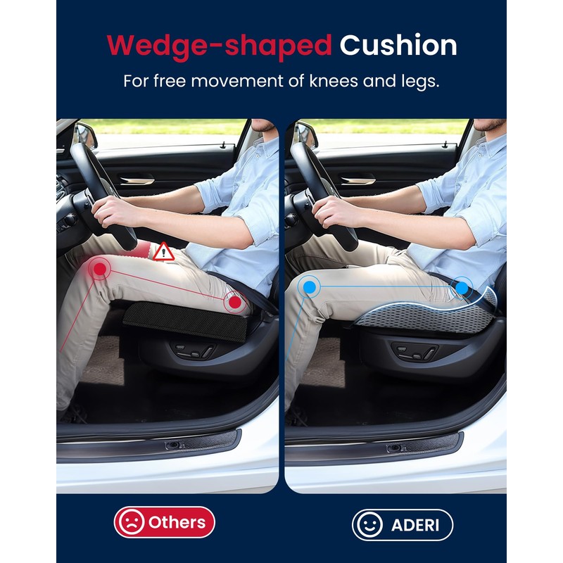 Gel Wedge Car Seat Cushion for Driving Relieves Tailbone Pain,