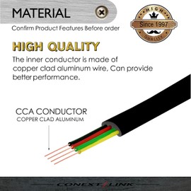 Conext Link RJ11 6P4C Modular Telephone Extension Cable Phone Cord Line Wire (7 Feet, Black) （33202）