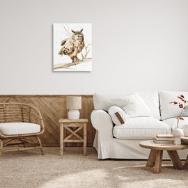 Stupell Industries Owl Perched in Tree Canvas Wall Art Design by Kelley Talent