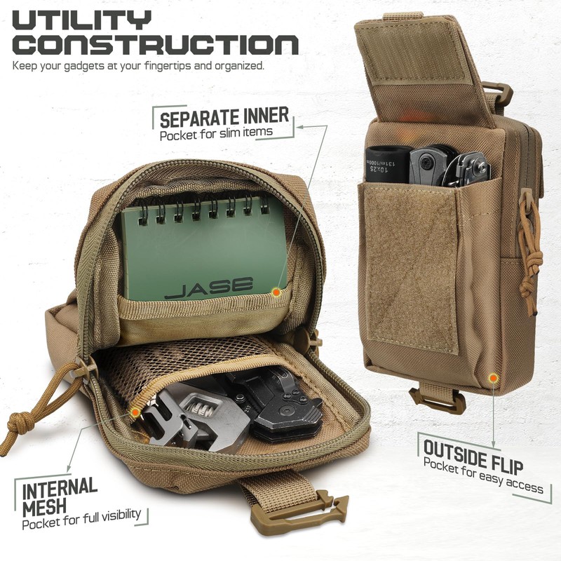 LIVANZ Tactical Backpack Accessories Pouch, Molle Accessories Shoulder Strap Attachment