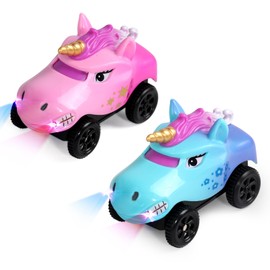 TONZE Strax Train Car Pack of 2 Luminous Cars Toys for Children 3 4 5 Years Boys Girls Children Car Toy Compatible with Most Highways