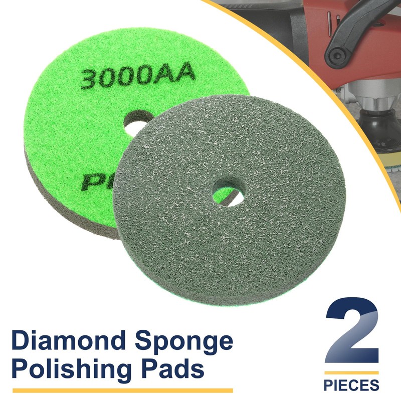 HARFINGTON 2pcs Diamond Sponge Polishing Pads 4" Dia 3000 Grit