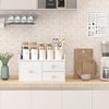 Bamboo Desk Organizer with Drawers Wooden Desktop Storage Drawers for