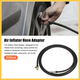 REPAIROCK 2pcs 200cm Flexible Copper Rubber Tube Tire Valve Connect Pipe Deflated Air Chuck Inflator Compressor Pump Extension Hose for Car Motorbike Bike Quick Auto Replacement Parts