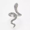 LZD Alloy Cuff Finger Ring Snake Antique Silver Size 9